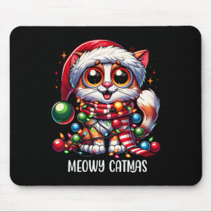 Alfombrilla De Ratón Gato Lindo Meowy Catmas Xmas Navidad Outfit Gato P