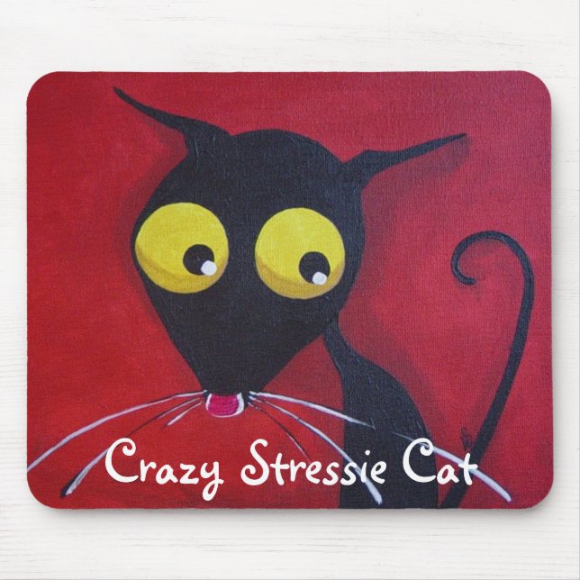 Alfombrilla De Ratón Gato loco de Stressie (Frente)