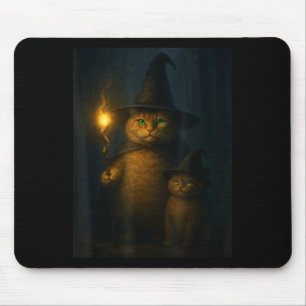 Alfombrilla De Ratón Gato Mago Raro Divertido Meme de Gato de Halloween