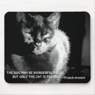 Alfombrilla De Ratón Gato Maine Coon negro con proverbio francés