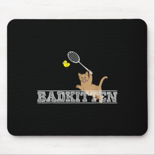Alfombrilla De Ratón Gato Malo Divertido Gato Amantes Del Bádminton Chi