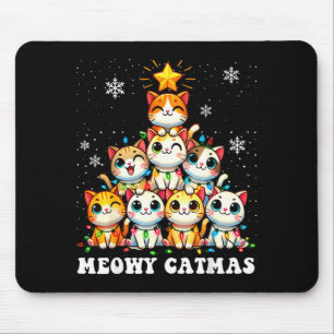 Alfombrilla De Ratón Gato Meowy Catmas divertidas luces de árbol de Nav