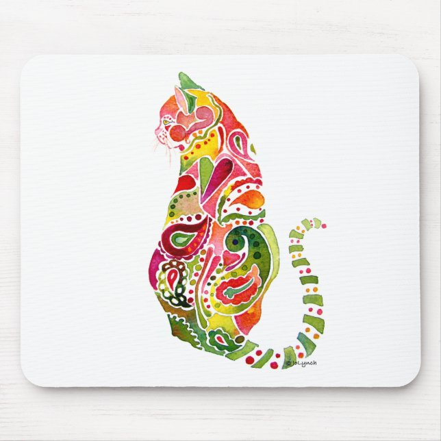 Alfombrilla De Ratón Gato Mousepad de Paisley (Frente)
