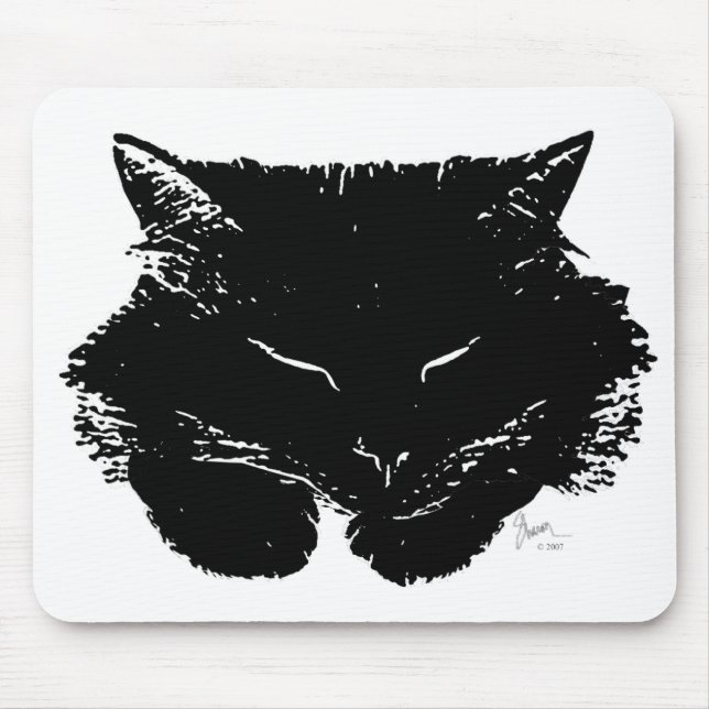 Alfombrilla De Ratón Gato mullido Mousepad (Frente)