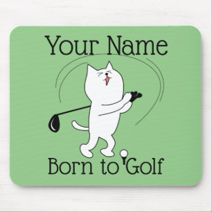 Alfombrilla De Ratón Gato nacido en el golf