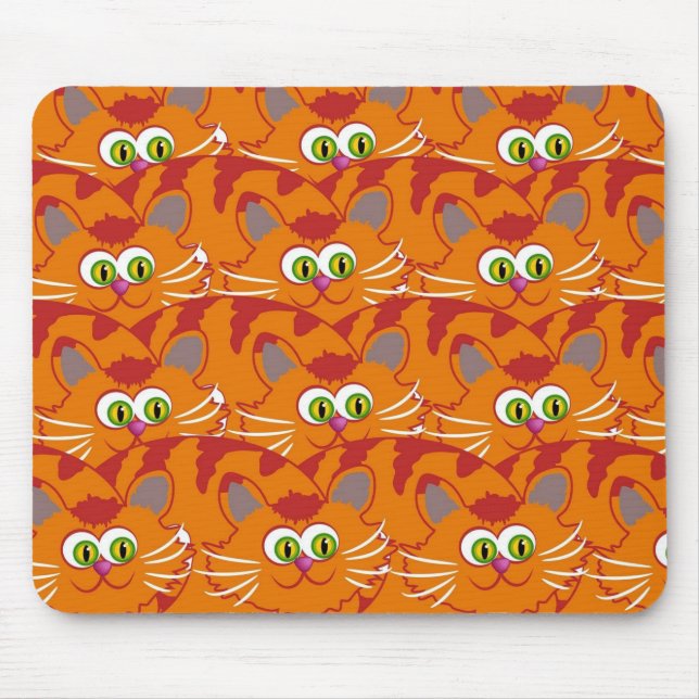 Alfombrilla De Ratón Gato naranja con ojos verdes adorables (Frente)