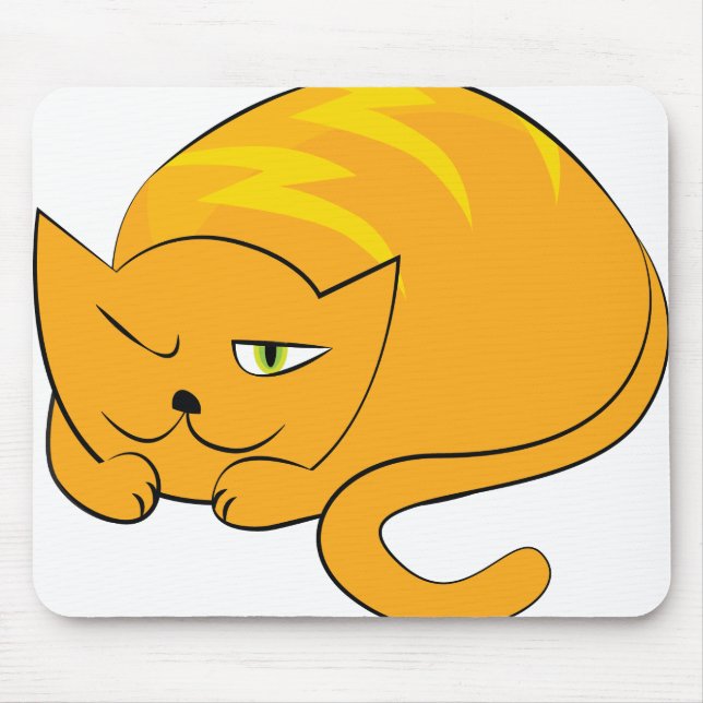 Alfombrilla De Ratón Gato Naranja de búsqueda (Frente)