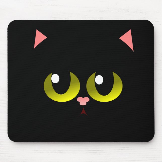 Alfombrilla De Ratón Gato negro (Frente)