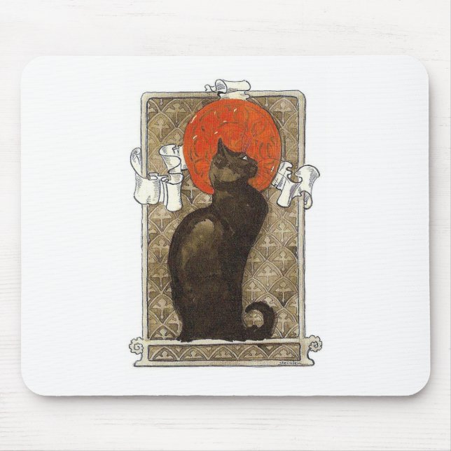Alfombrilla De Ratón Gato negro - Art Nouveau - Theophile Steinlen (Frente)
