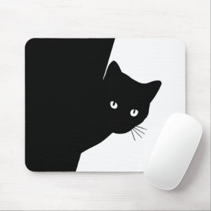 Alfombrilla De Ratón Gato negro astuto