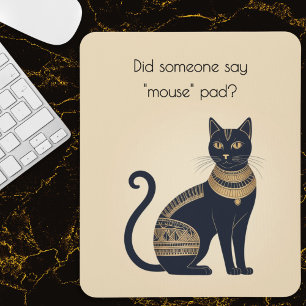Alfombrilla De Ratón Gato Negro Egipcio Humor Divertido