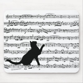 Alfombrilla De Ratón gato negro en la música