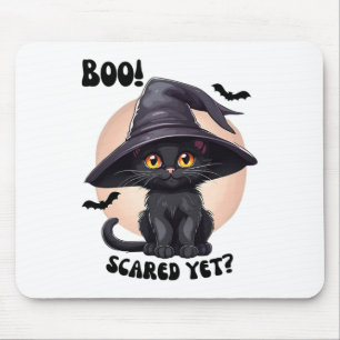 Alfombrilla De Ratón Gato negro Halloween lindo sabor negro gatito negr