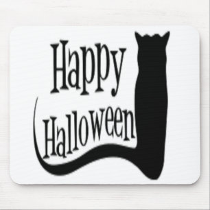ALFOMBRILLA DE RATÓN GATO NEGRO "HAPPY HALLOWEEN"