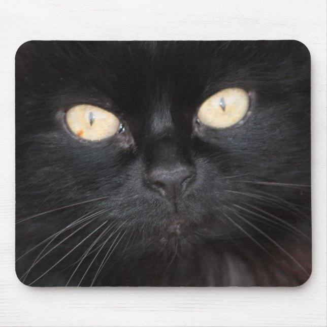 Alfombrilla De Ratón Gato negro Mousepad (Frente)