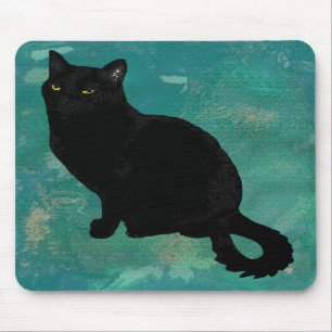 Alfombrilla De Ratón Gato negro Mousepad