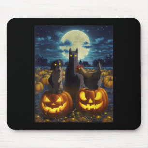 Alfombrilla De Ratón Gato Negro Perro Pollo Halloween Calabaza Espeluzn