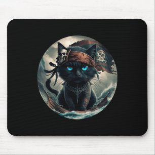 Alfombrilla De Ratón Gato negro pirata