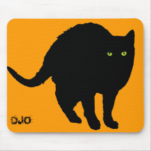 Alfombrilla De Ratón Gato Negro y Naranja