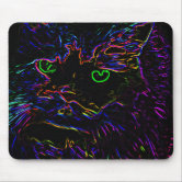 Bonita Alfombrilla De Ratón Con Forma De Gato Negro, Kawaii