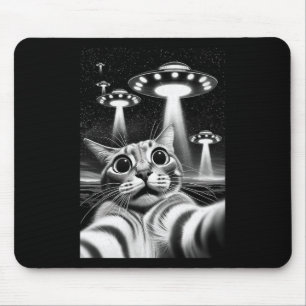 Alfombrilla De Ratón Gato Ovni Divertida Invasión Meme Retro Alien Gato