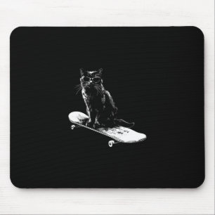Alfombrilla De Ratón Gato Patinador Genial Con Gafas De Sol Para Hombre