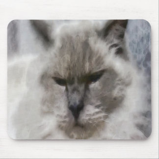 Alfombrilla De Ratón Gato persa blanco en acuarela