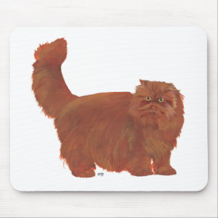Alfombrilla De Ratón Gato Persa de pelo largo rojo