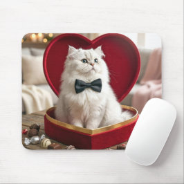 Alfombrilla De Ratón Gato Persa de San Valentín en caja de dulces