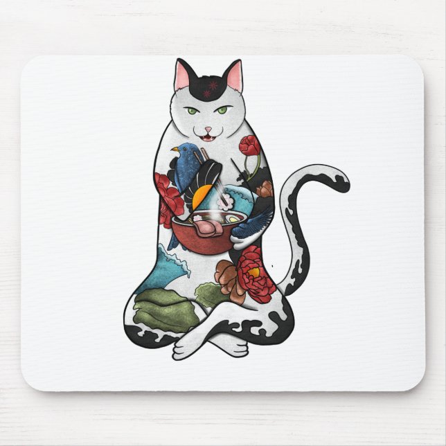Alfombrilla De Ratón gato ramen (Frente)