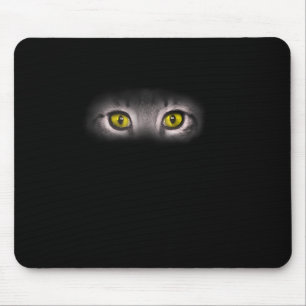 Alfombrilla De Ratón Gato realista mira el arte gráfico cursi Kitty Fel
