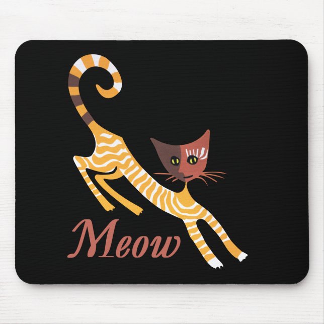 Alfombrilla De Ratón Gato rojo gracioso (Frente)