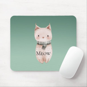 Alfombrilla De Ratón Gato rosa Ombre Verde