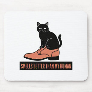 Alfombrilla De Ratón Gato Sarcástico de Linóleo en Zapato Meme