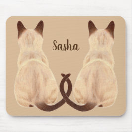 Alfombrilla De Ratón Gato siamés de Sasha que sienta personalizado