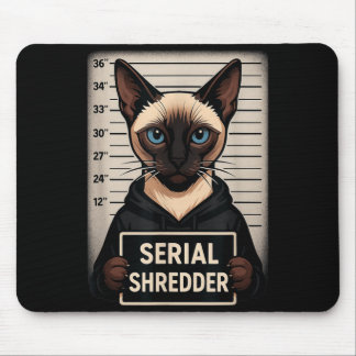 Alfombrilla De Ratón Gato siamés Destructor Serial Mugshot Mascota Dive