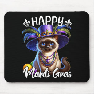 Alfombrilla De Ratón Gato siamés Feliz Mardi Gras Gato siamés