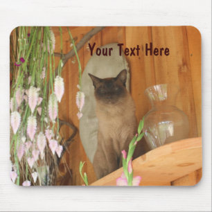 Alfombrilla De Ratón Gato siamés posando fotografía animal Mousepad #1