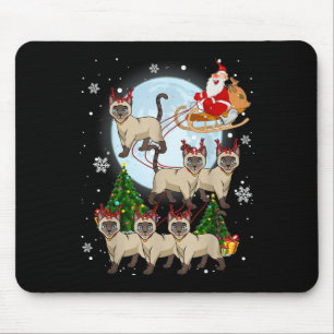 Alfombrilla De Ratón Gato Siamés Reno Navidad Amante Hombres Camiseta