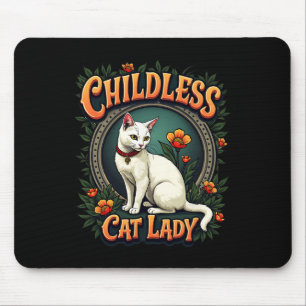 Alfombrilla De Ratón Gato sin hijos Lady Graciosa Gato Lover 1