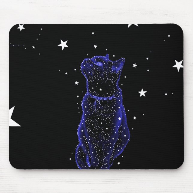 Alfombrilla De Ratón Gato Stargazing Mousepad (Frente)