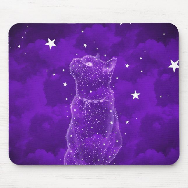 Alfombrilla De Ratón Gato Stargazing Mousepad (Frente)