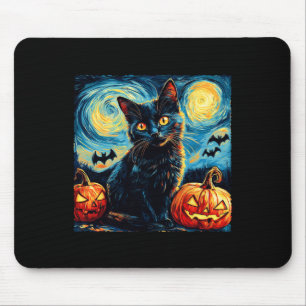 Alfombrilla De Ratón Gato Starry Night Van Gogh Cat Lover Bats