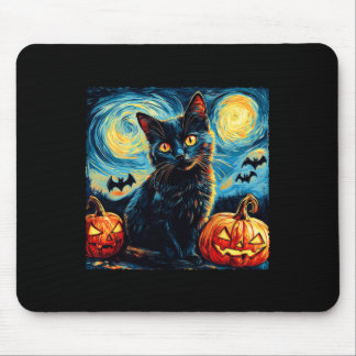 Alfombrilla De Ratón Gato Starry Night Van Gogh Cat Lover Bats