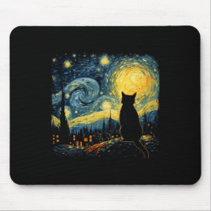 Alfombrilla De Ratón Gato Starry Night Van Gogh Cat Para Gato Que Perte