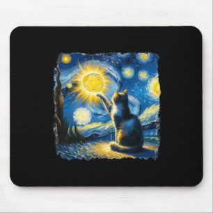 Alfombrilla De Ratón Gato Starry Night Van Gogh Cat Para Gato Que Perte