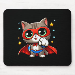 Alfombrilla De Ratón Gato Súper Heroico Con Capa Regalo Hombres Mujeres