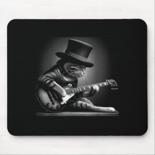 Alfombrilla De Ratón Gato tocando guitarra - divertida música rock gato