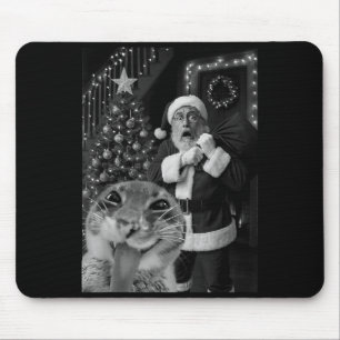Alfombrilla De Ratón Gato Tomándose Una Selfie Santa Navidad Xmas Pijam