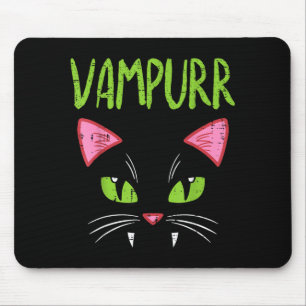 Alfombrilla De Ratón Gato Vampiro Vampurr Divertido Disfraz de Hallowee